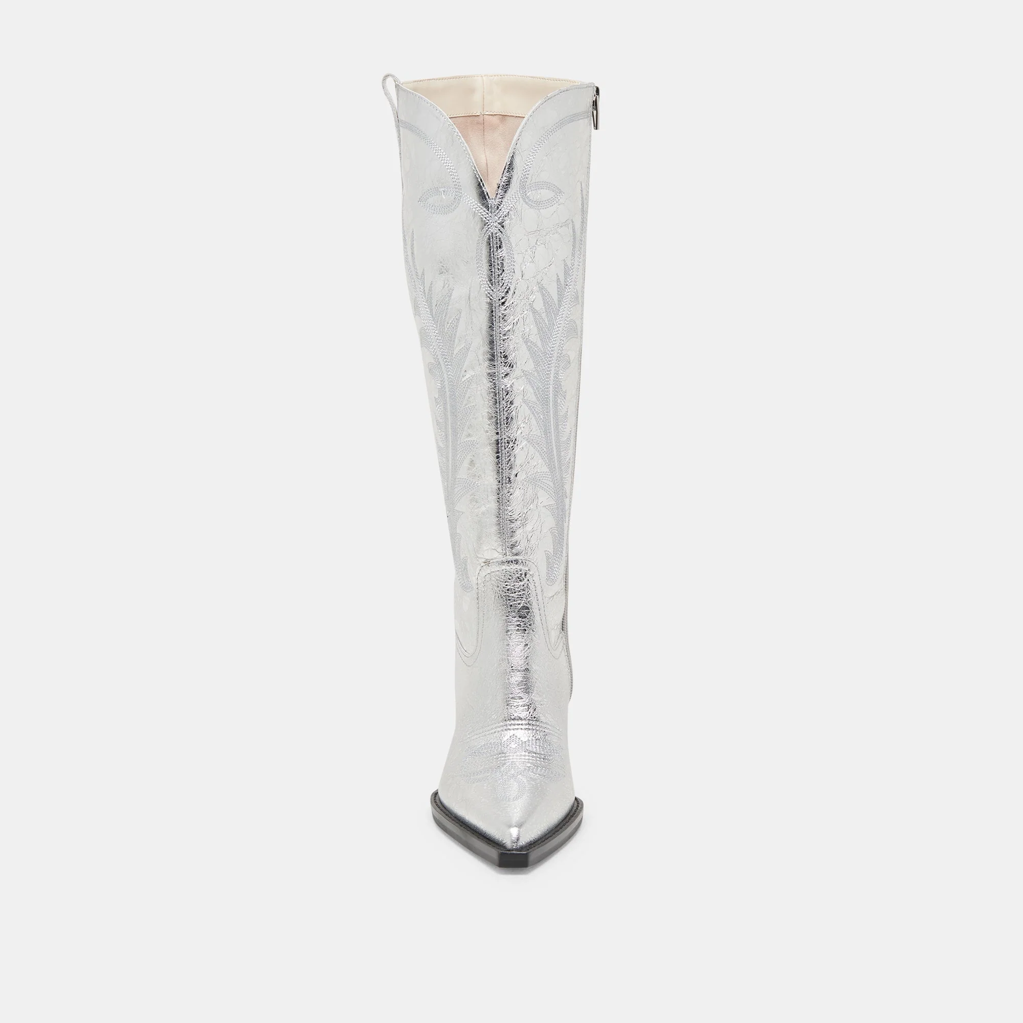 RYATT EXTRA WIDE CALF BOOTS SILVER DISTRESSED LEATHER