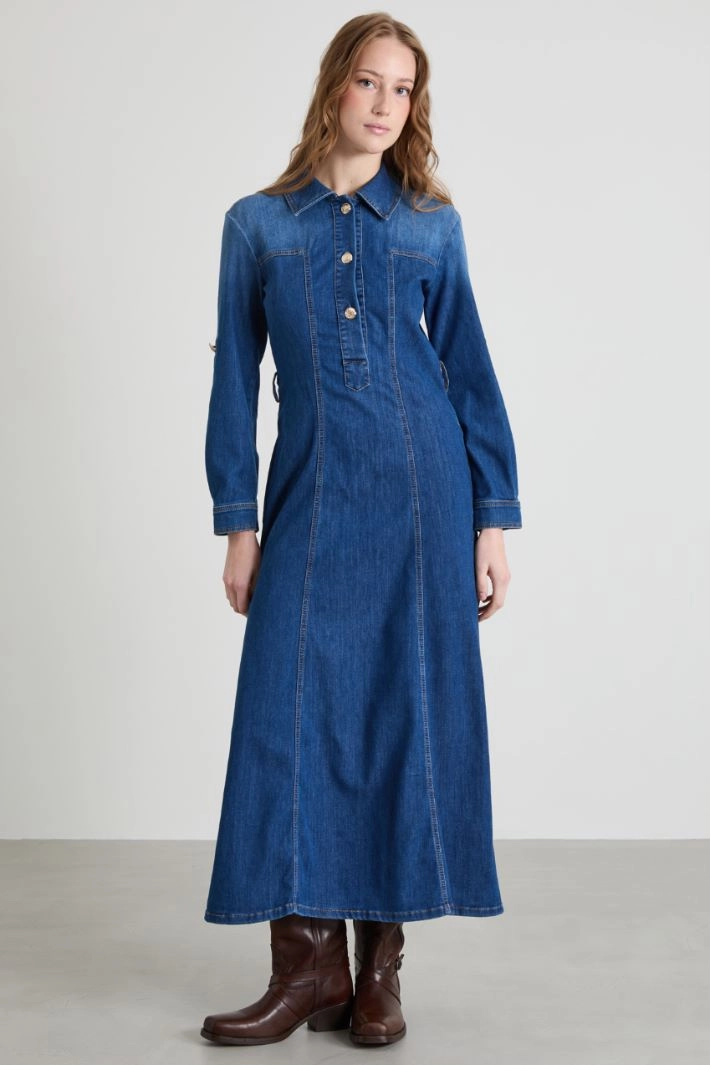 Denim shirt dress - BLUE