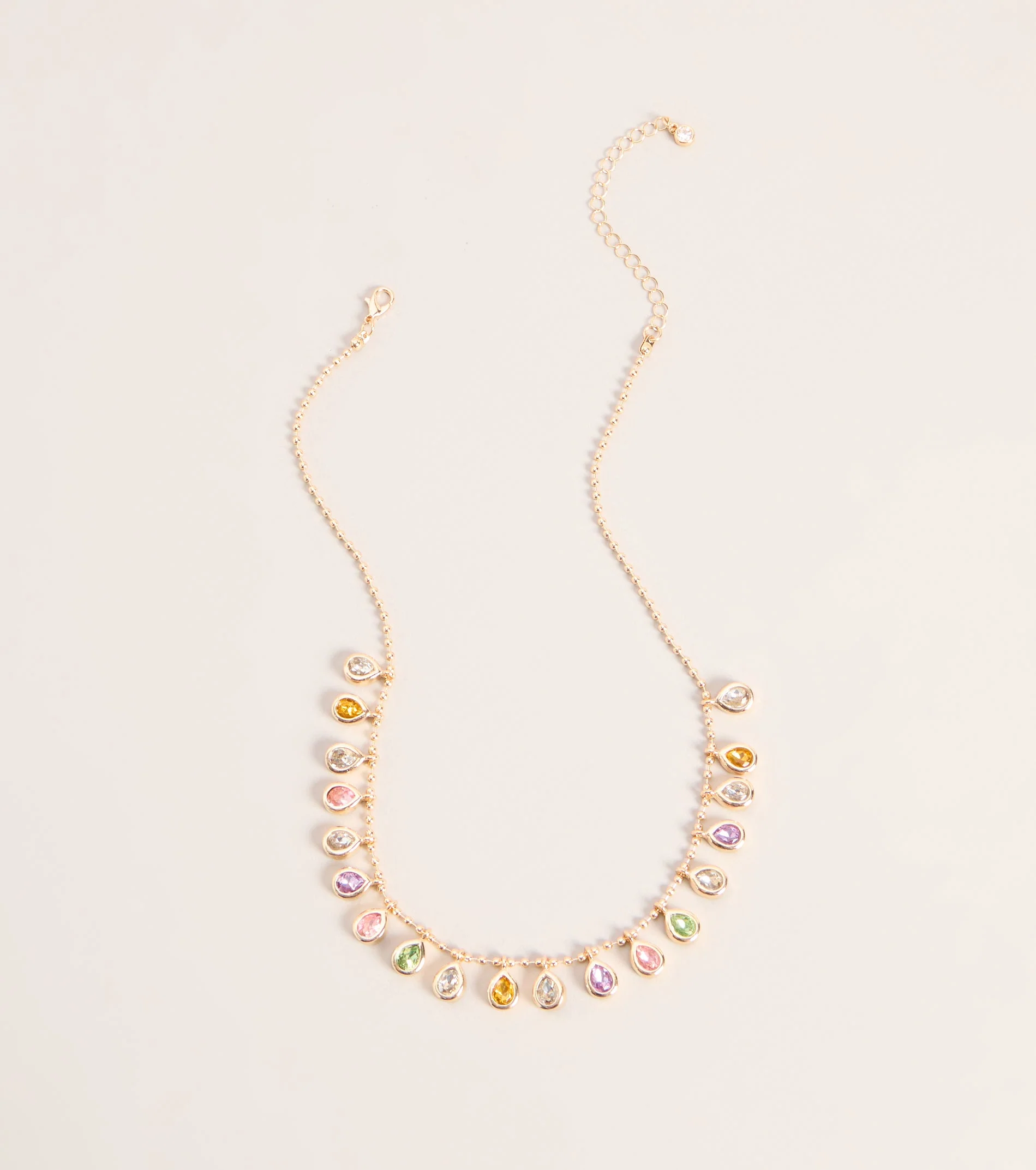 Gem Trail Teardrop Necklace