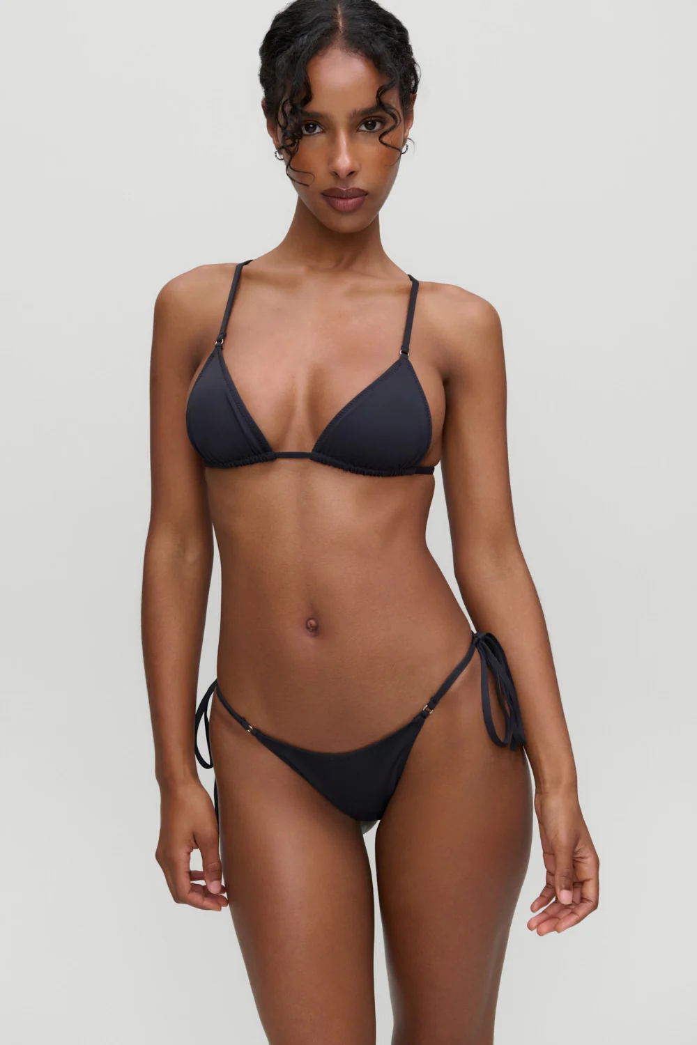 Elena Micro Triangle Bikini Top - Black