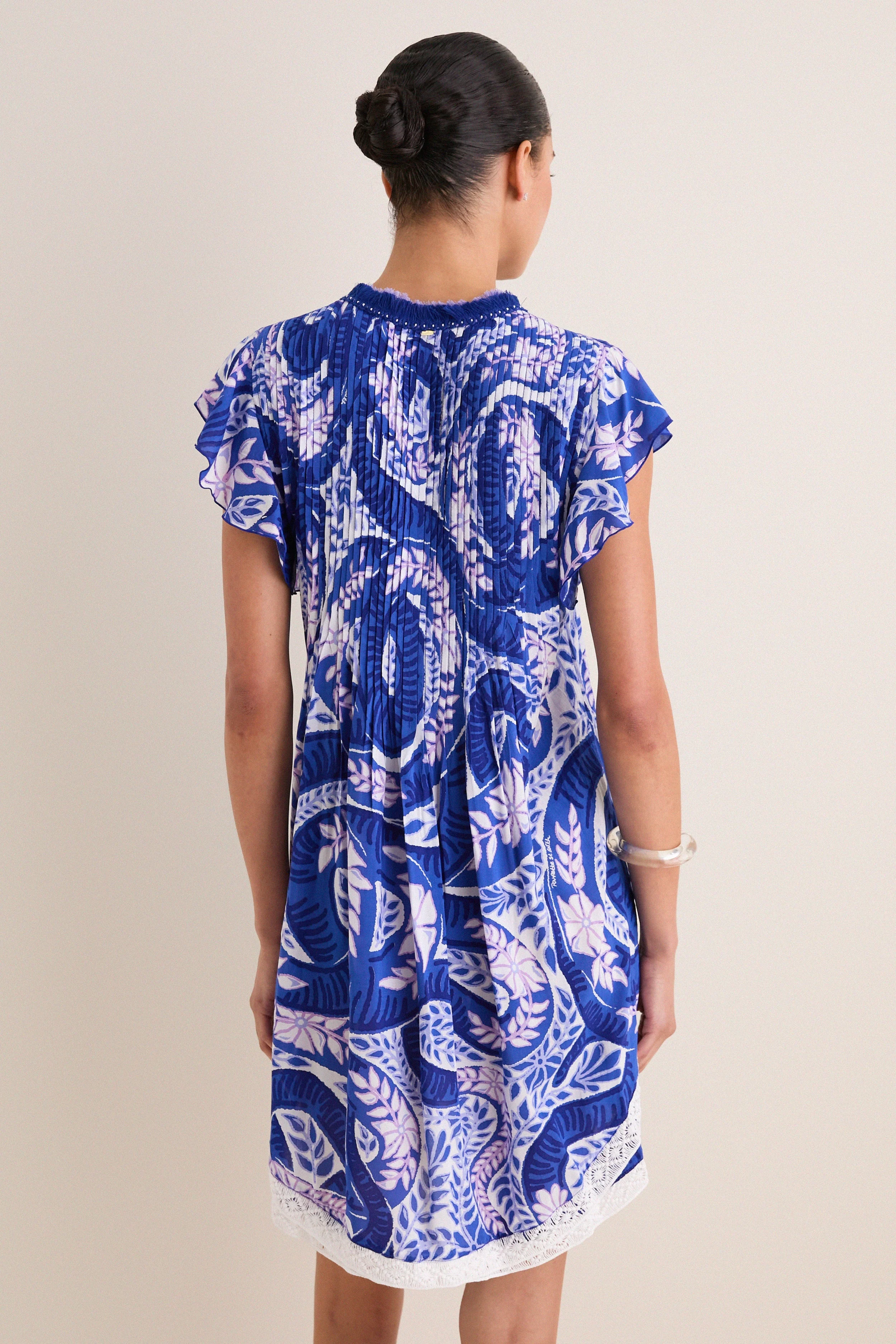 Blue Holy Snake Mini Sasha Dress
