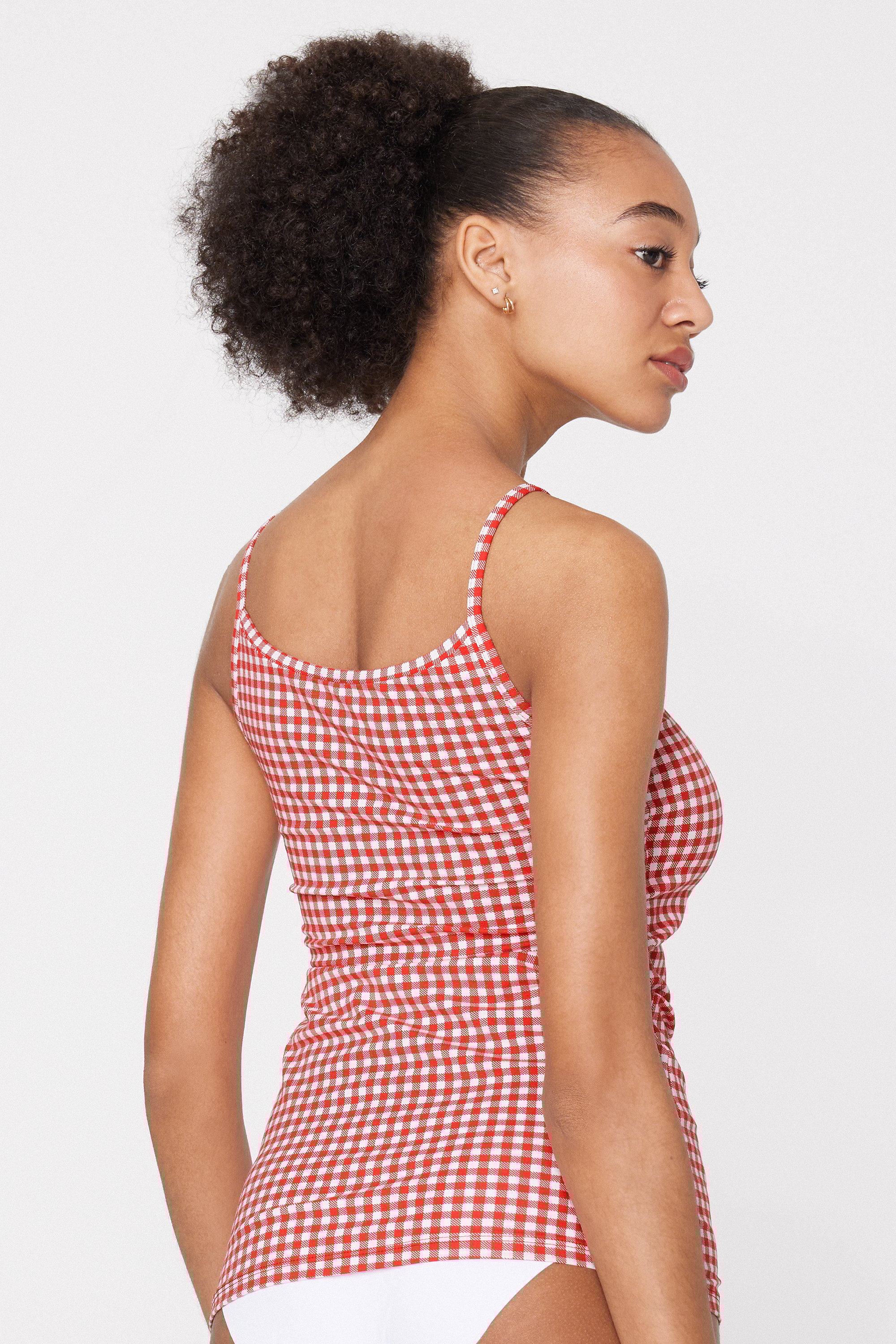 Round-Neck Camisole in Stretch Cotton