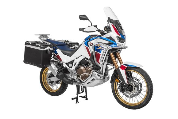 Touratech ZEGA Evo X suitcase With 45/45 offset - Gray support included - Black anodizedRef: Trt01126A / 01-403-7027-0
