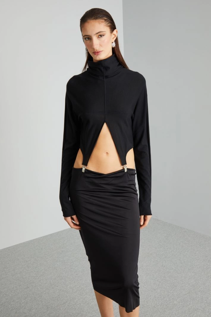 Two piece knit dress - BLACK