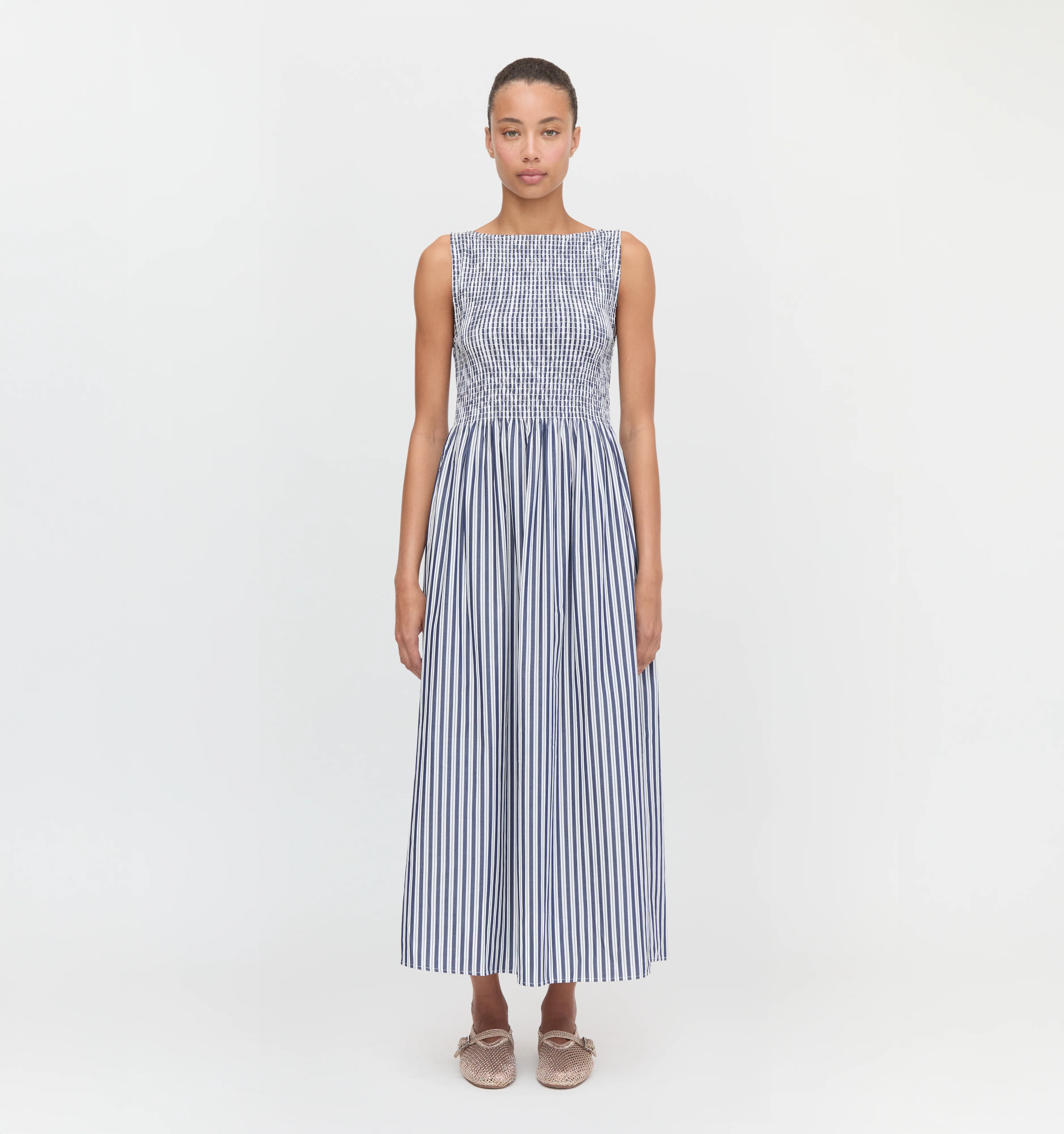 The Cosima Nap Dress - Navy Stripe