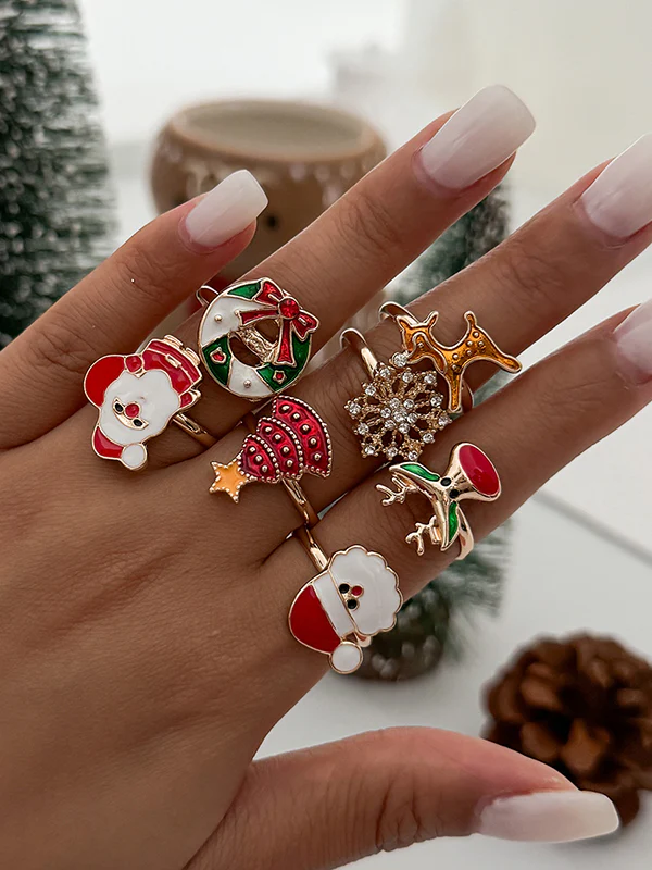 7 Pcs Geometric Rings Accessories