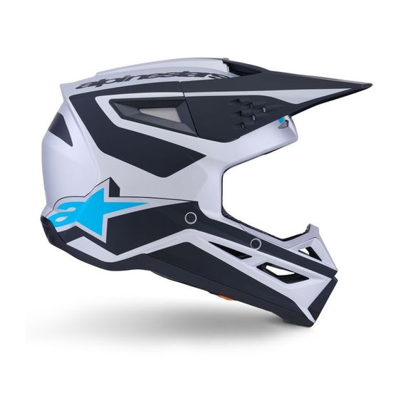 Casque cross Alpinestars S-M3 HEAT 2026 - Gris / BleuRef : AP3964