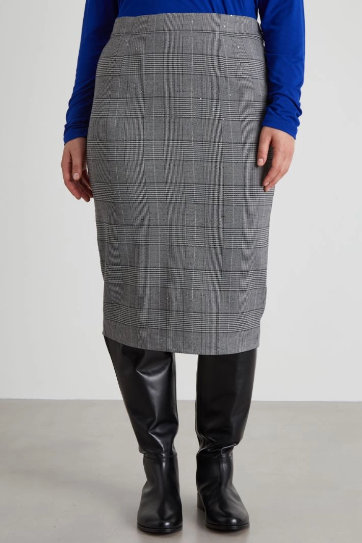 Yarn-dyed pencil skirt - GREY