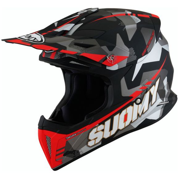 Suomy X-WING cross helmet - CAMOUFLAGER 2024 - Red / BlackRef: SU0430