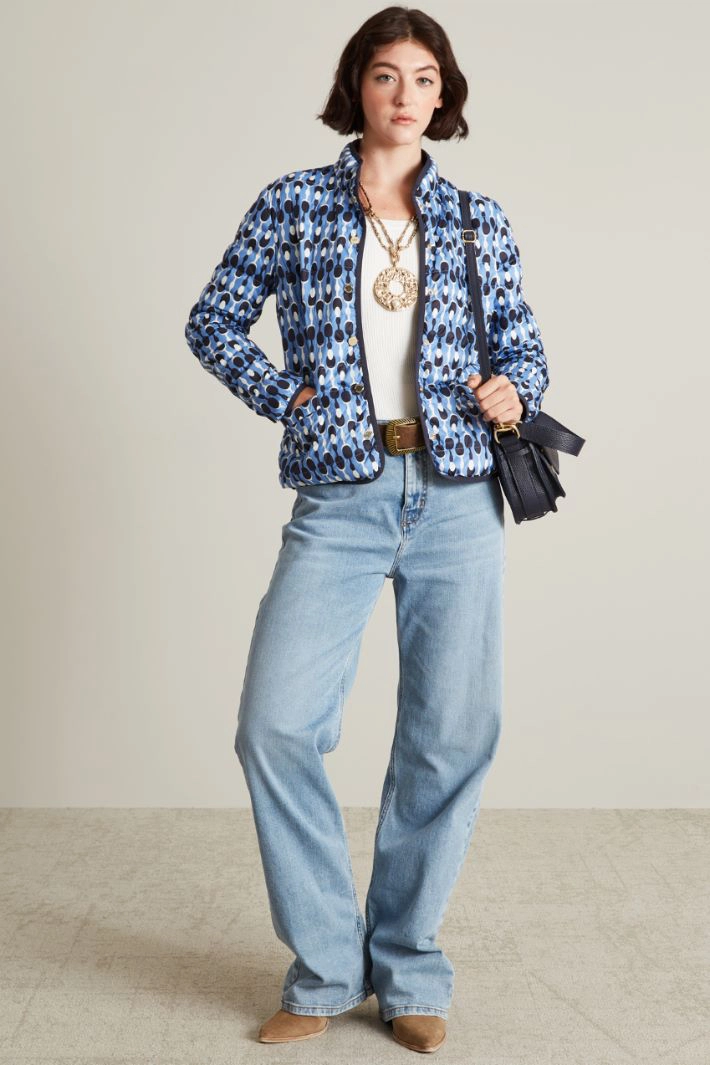 Short reversible padded jacket - BLUE