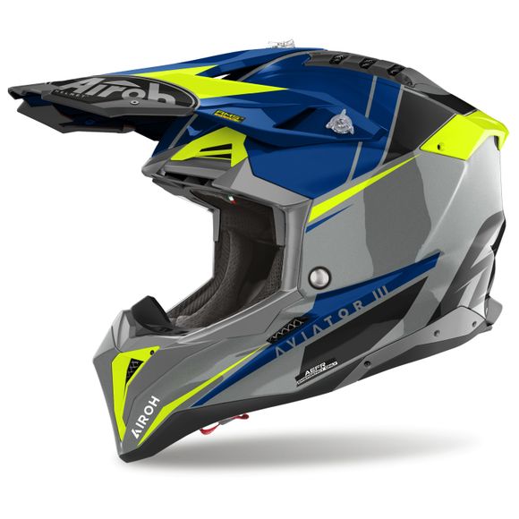 Airoh AVIATOR 3 cross helmet - PUSH 2025 - Blue / WhiteRef: Ar1225-C49704