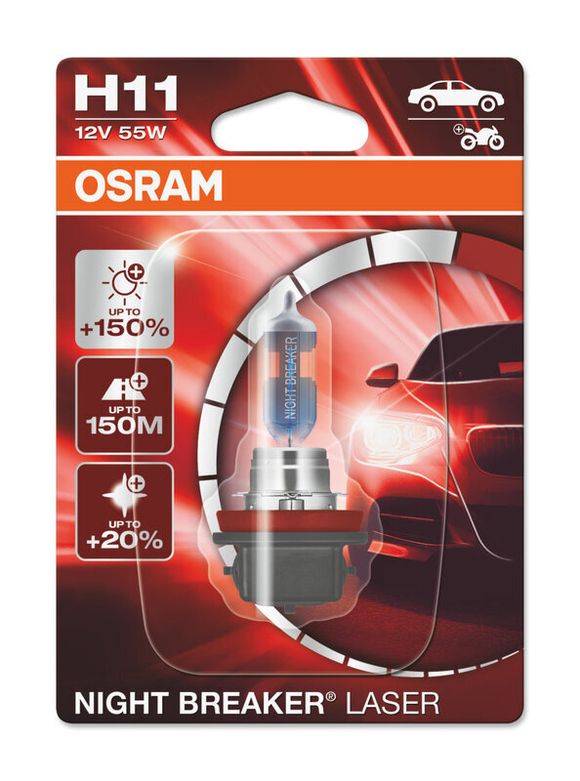 Osram Night Breaker Laser H11 12V/55W Bulb - X1 UniversalRef: OSRM00005A / 1114457