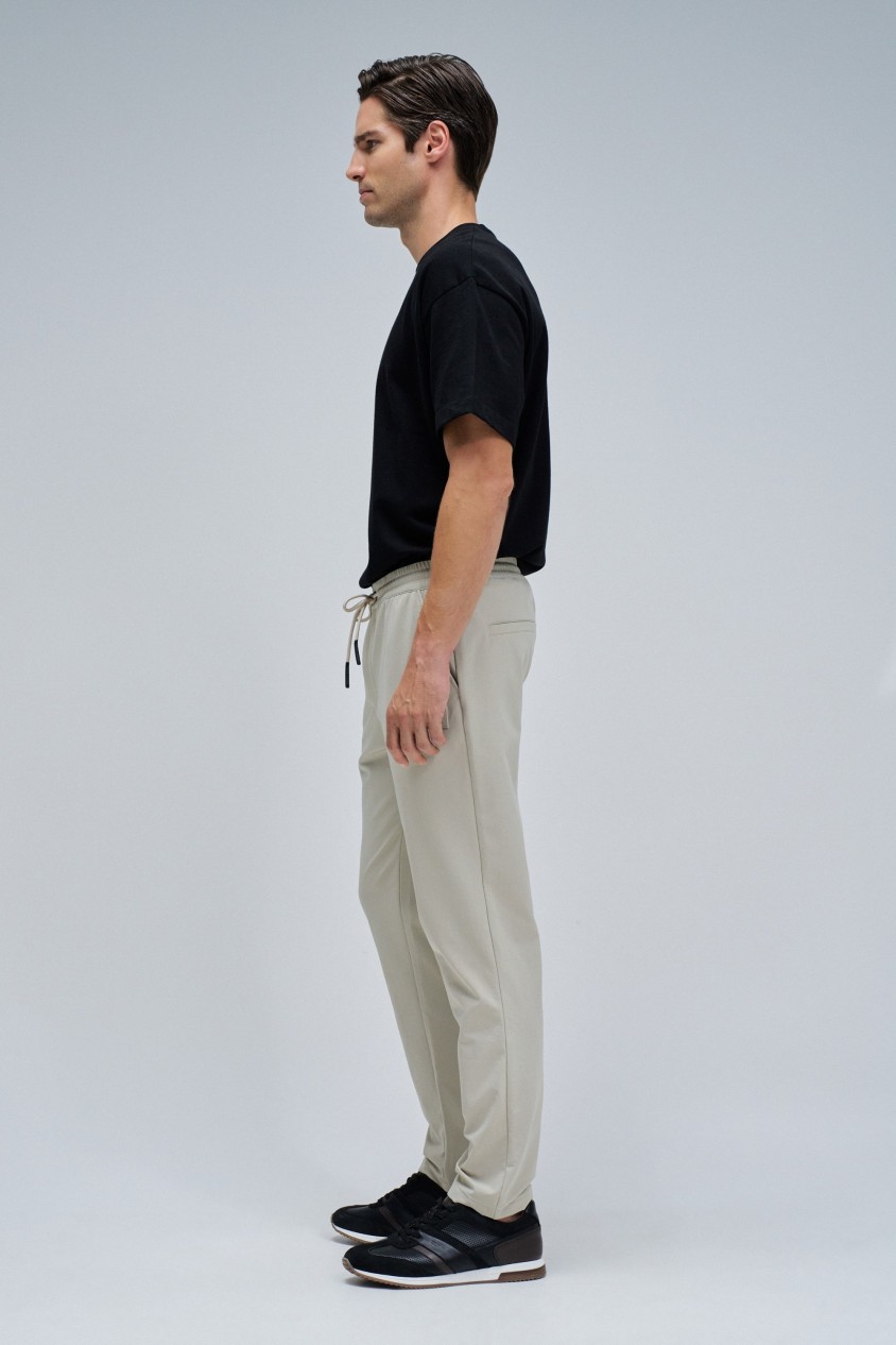 SLIM FIT JOGGERS TROUSERS IN FABRIC