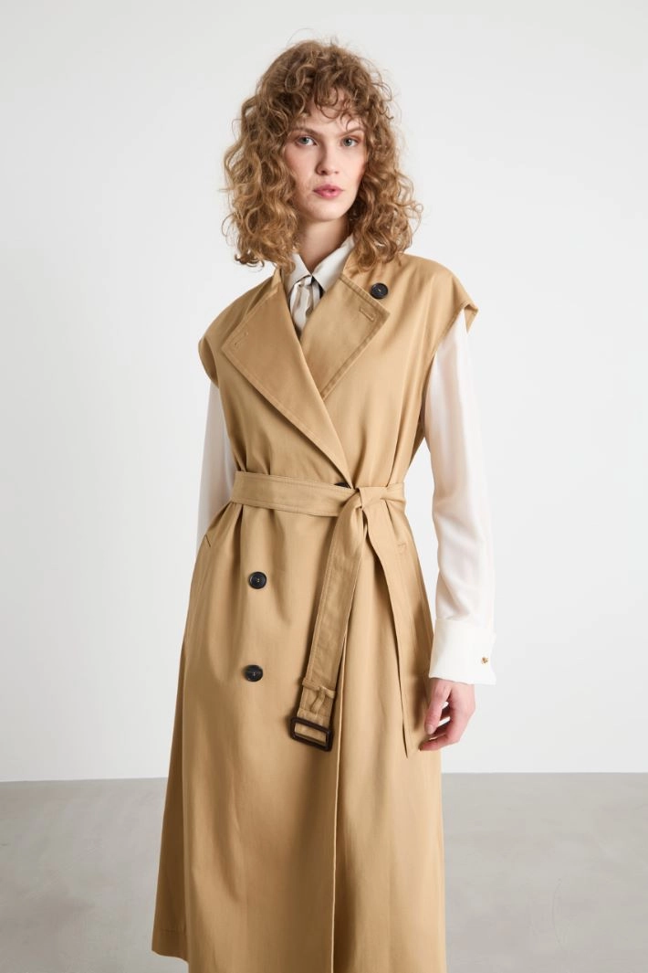 3-in-1 water-repellent gabardine trench coat - CAMEL