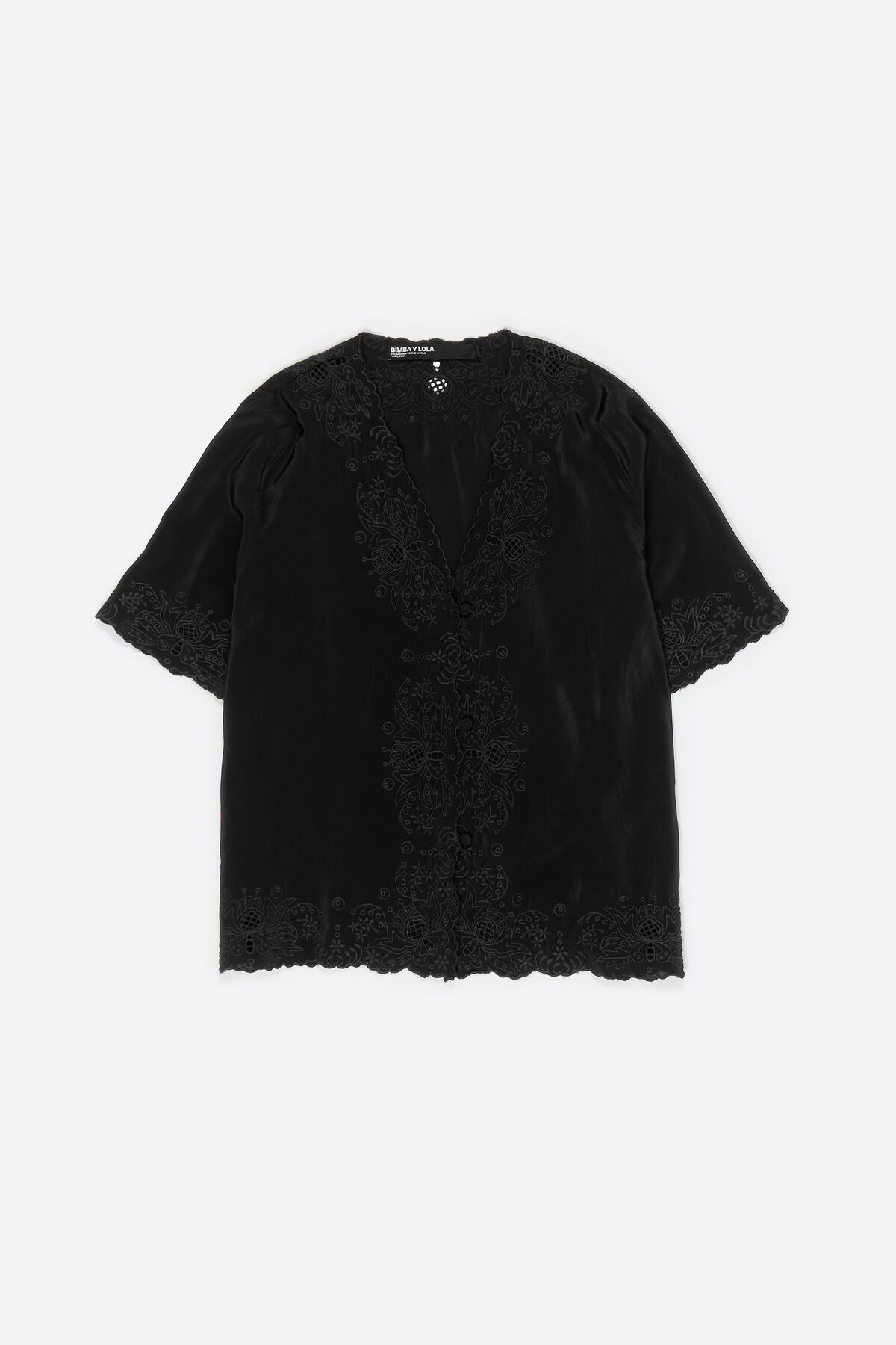 Black embroidered shirt