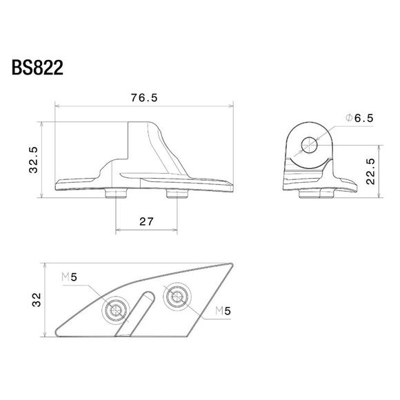 Rizoma Rearview Mirror Bracket BS822B Mirror Adapter for Fairing - BlackRef: rz0888 / bs822b