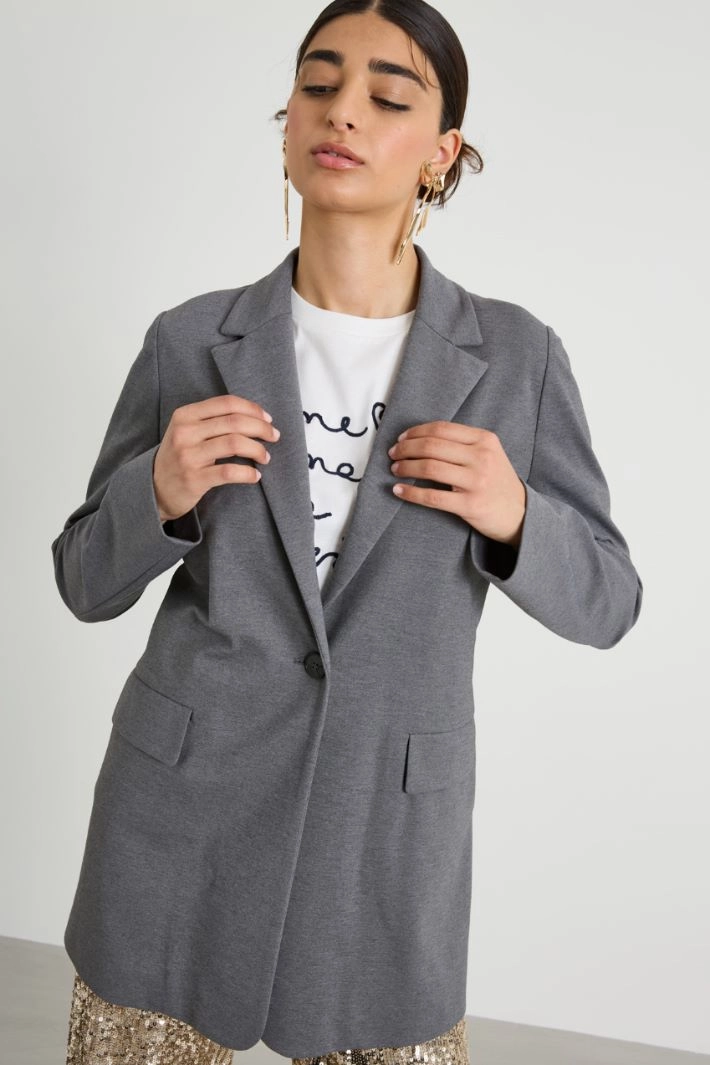 Viscose jersey blazer - GREY