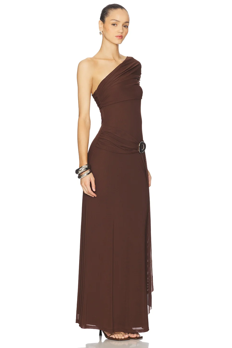 Kassi Draped One Shoulder Midi Dress