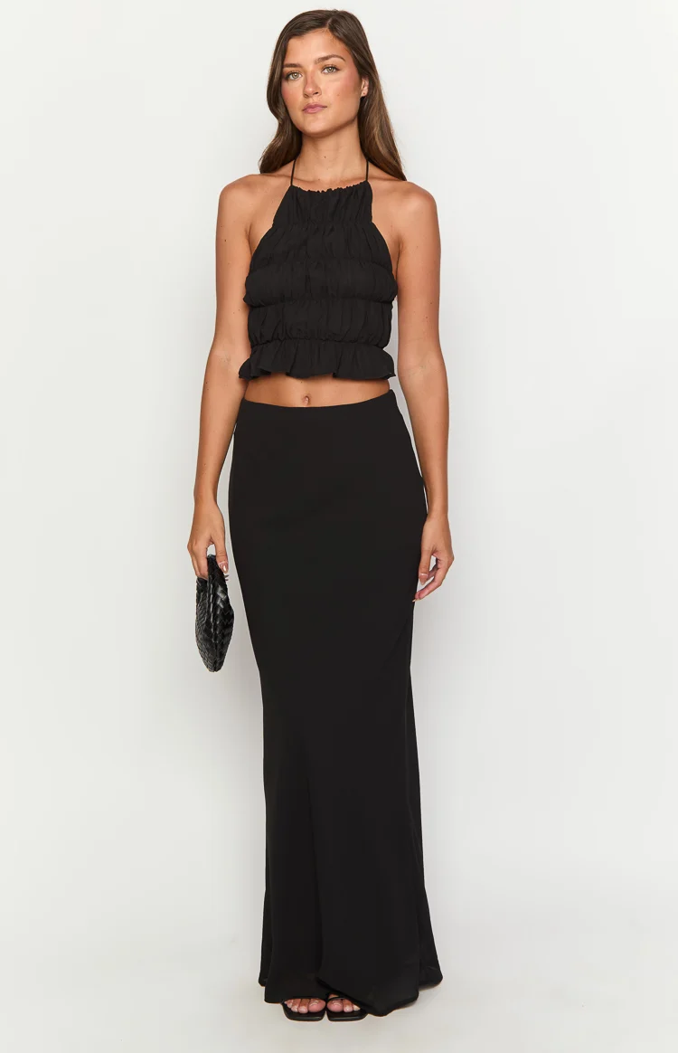 Uma Black Crop Top