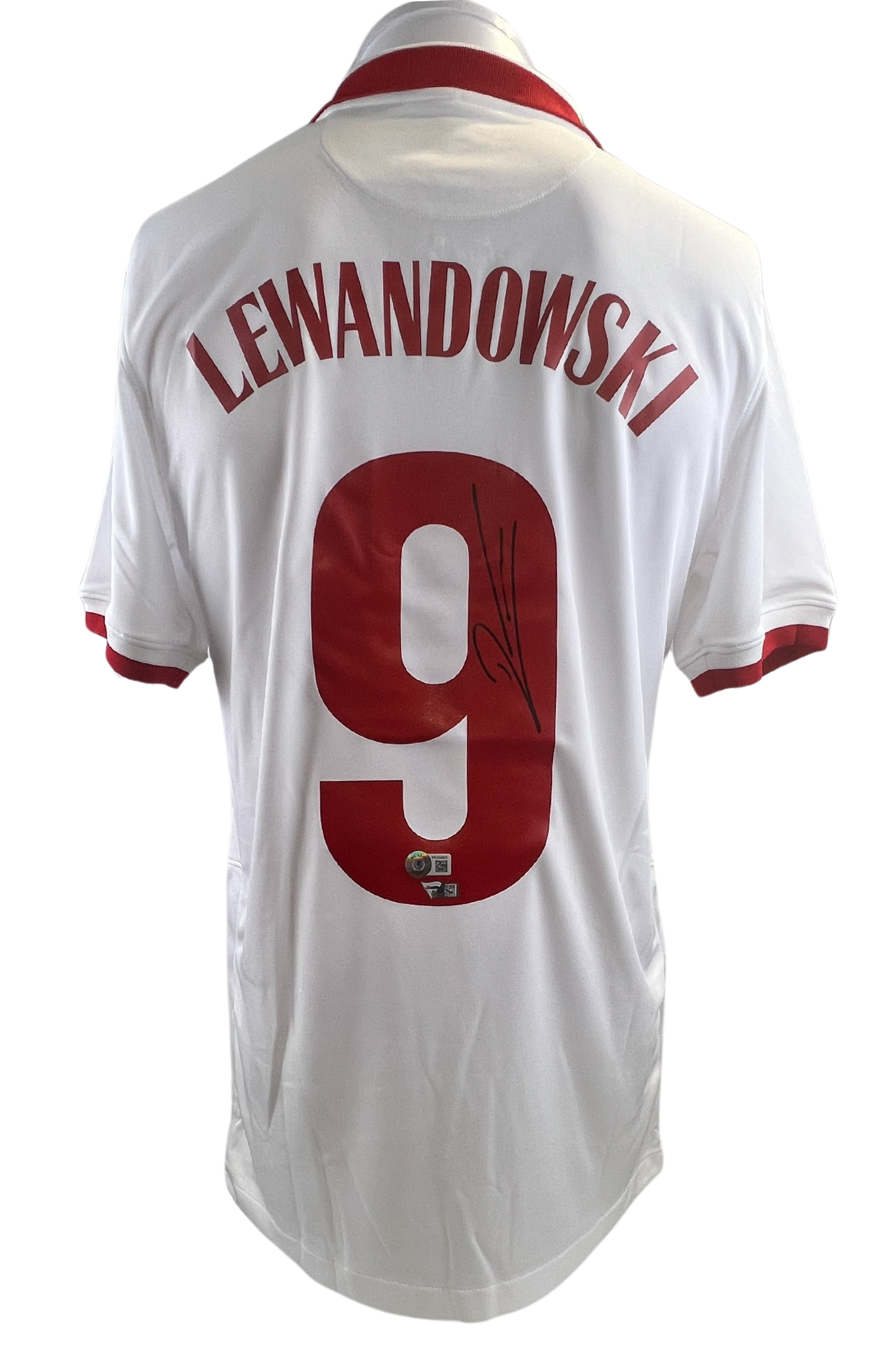 Robert Lewandowski #9 Autographed Nike Poland 2021/22 Home Jersey