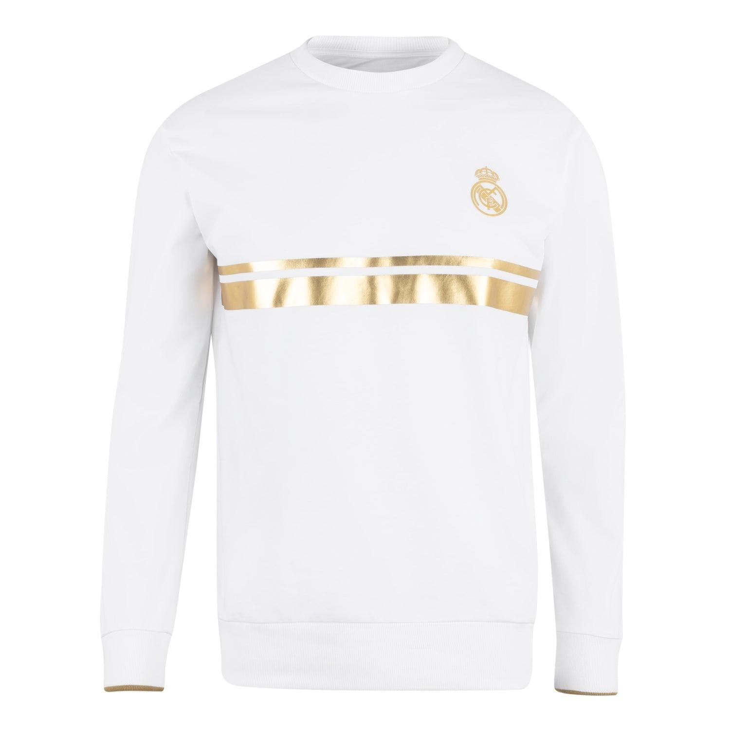 Mens White & Gold Crew Sweatshirt