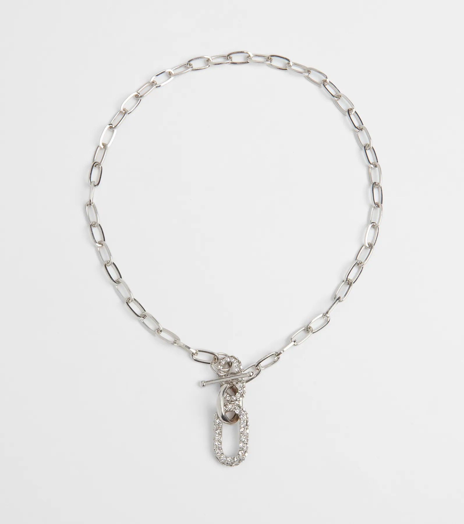 Cultivated Glam Rhinestone Chain-Link Necklace
