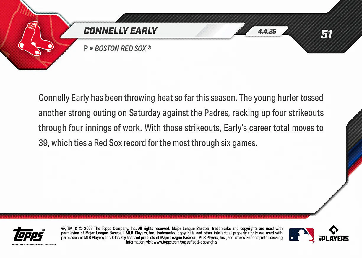 Connelly Early - 2026 MLB Topps NOW® - Card 51
