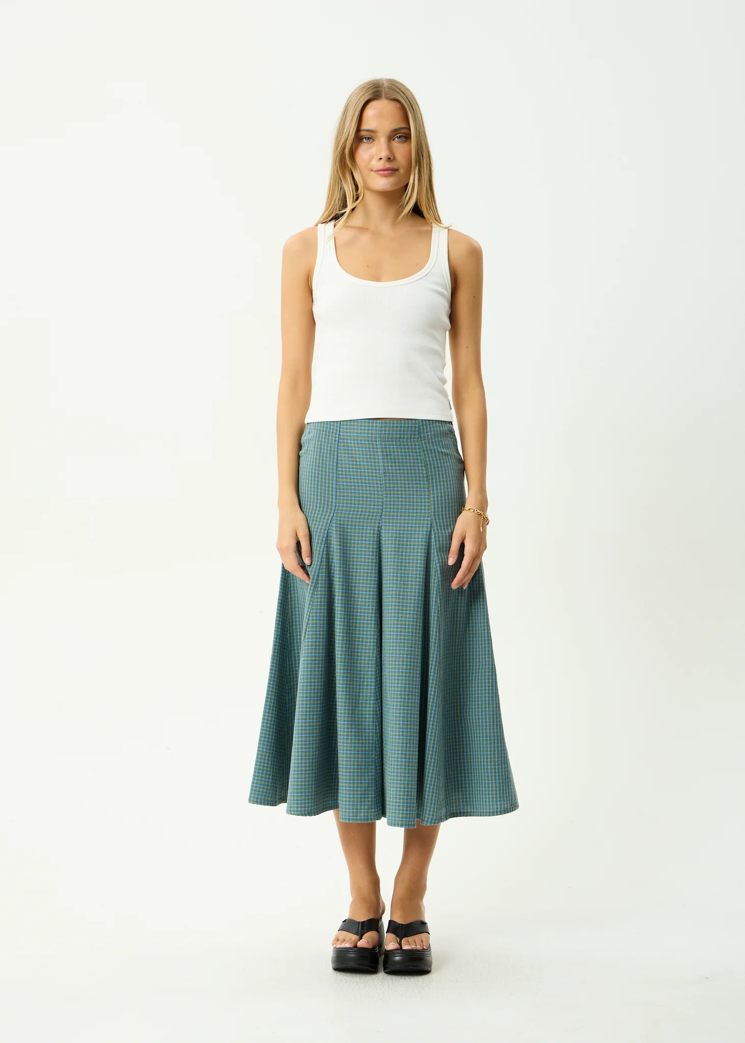 AFENDS Womens Voyager - Midi Skirt - Deep Olive Voyager