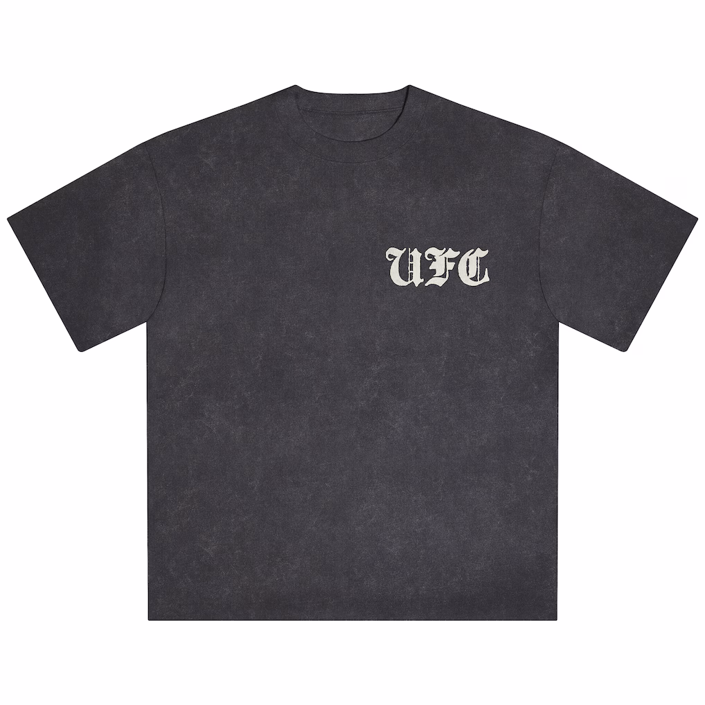 Men's Heather Black UFC Passion and Determination Snow Wash T-Shirt