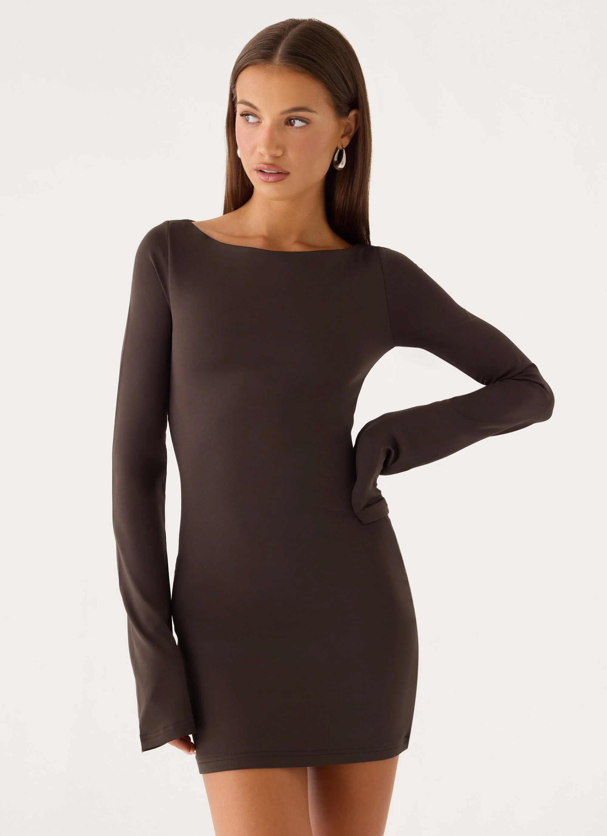 Alonna Mini Dress - Chocolate Fudge