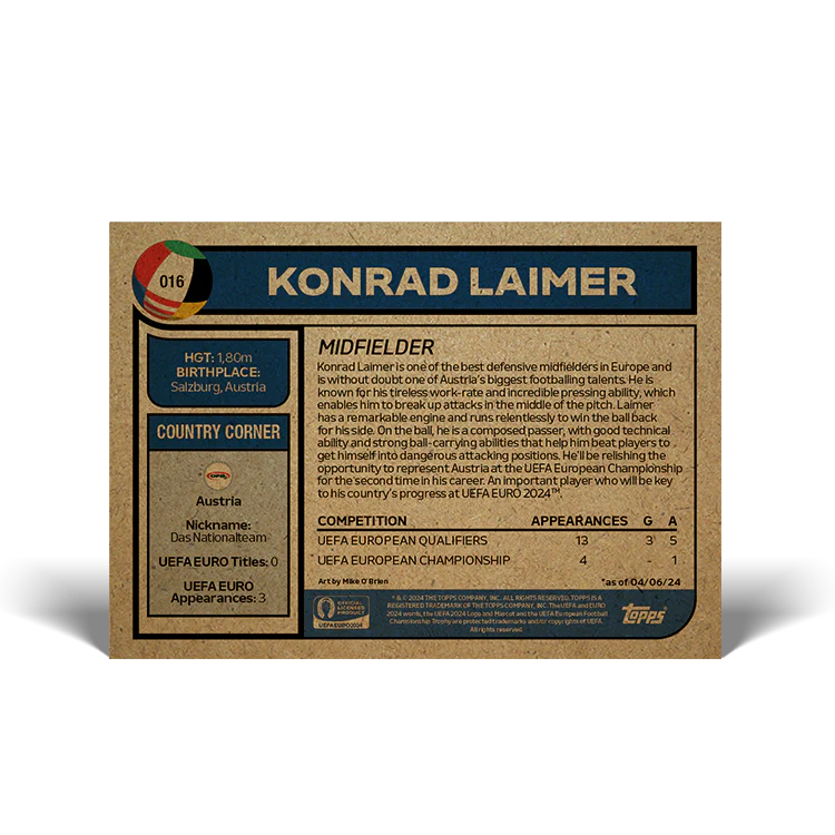 Road to UEFA EURO 2024 Living Set Card 16 - Konrad Laimer