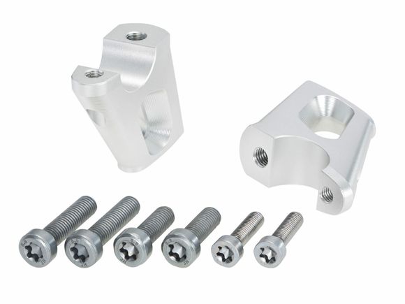 Hepco & Becker handlebar riser with offset 25 mm high and 23 mm back - silverBMW 1200 R NINE-T ABS (0A06) - 2014 - 2016Ref: Hbe05015A / 4245669 00 09