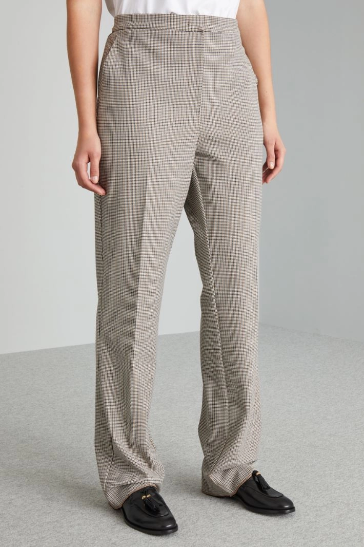 Straight-leg batavia trousers - BROWN BLACK CREAM