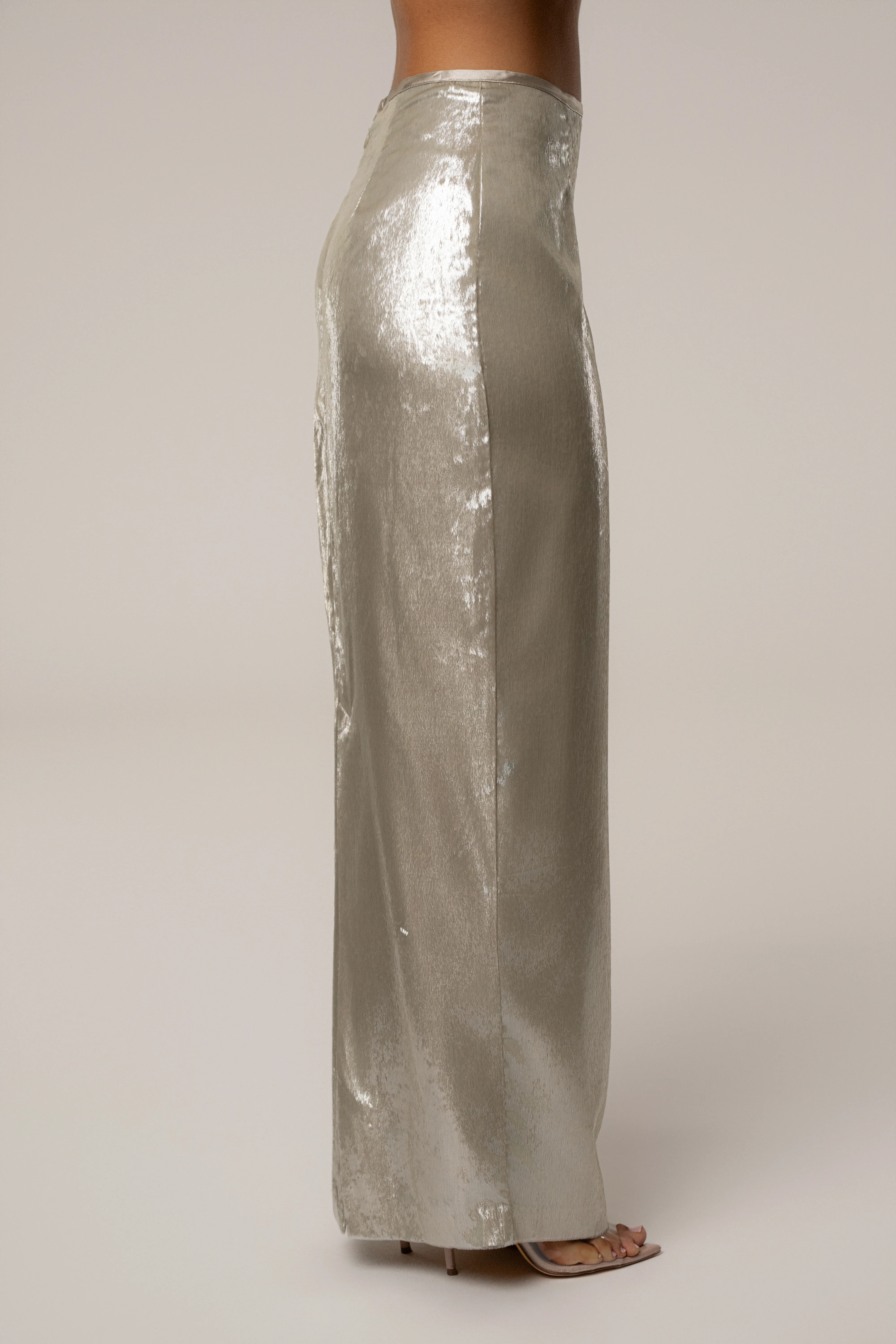 Beige Illuminate Maxi Skirt