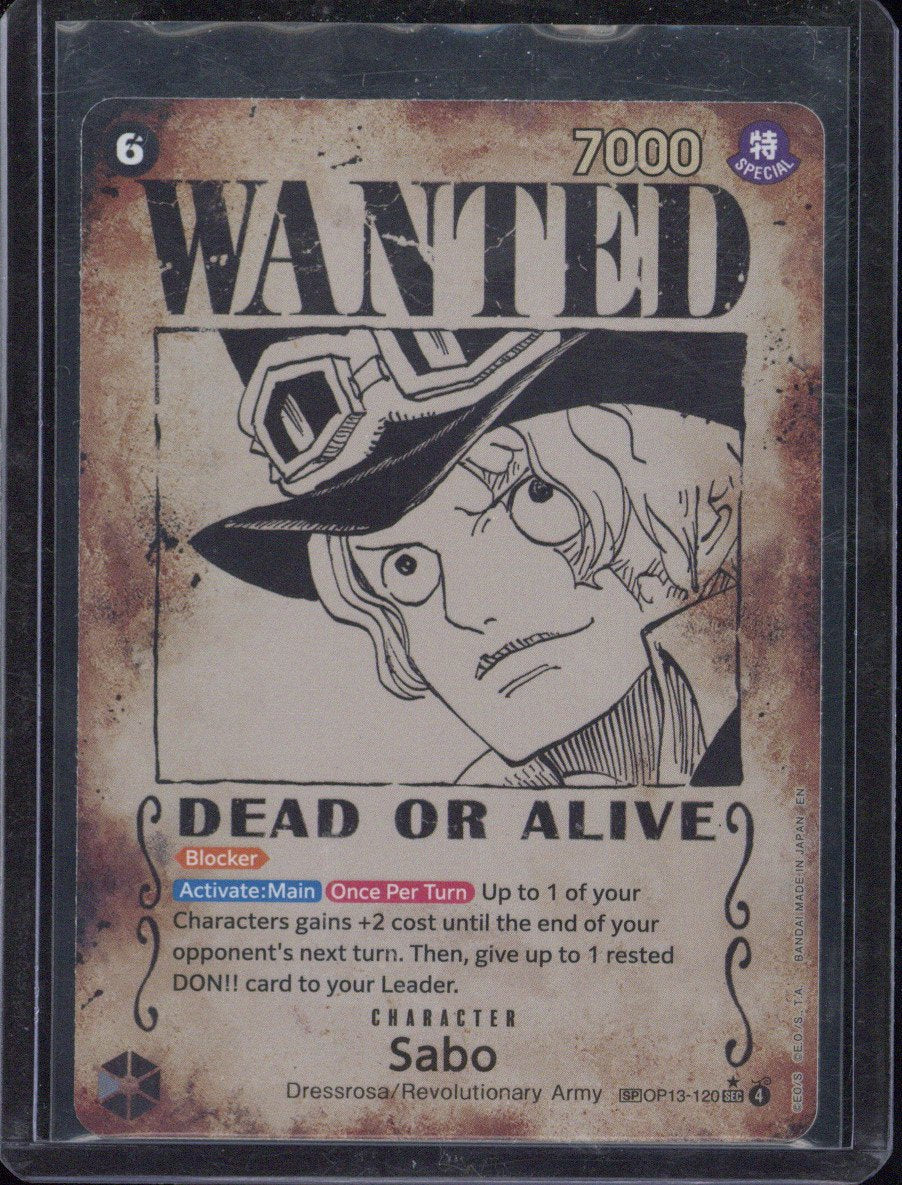 2025 One Piece OP13 EN Sabo Wanted Alternate Art #120
