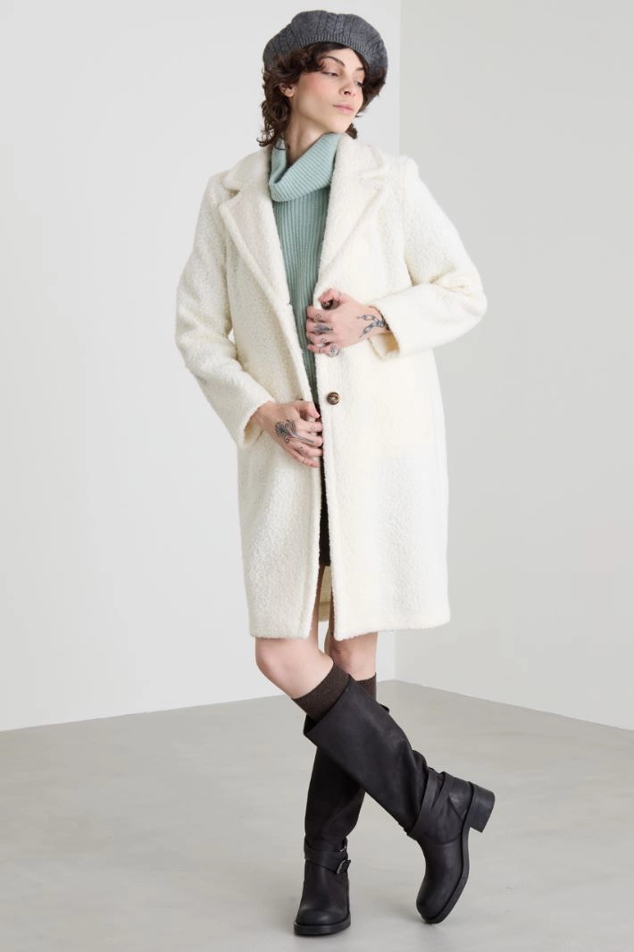 Bouclé coat - CREAM