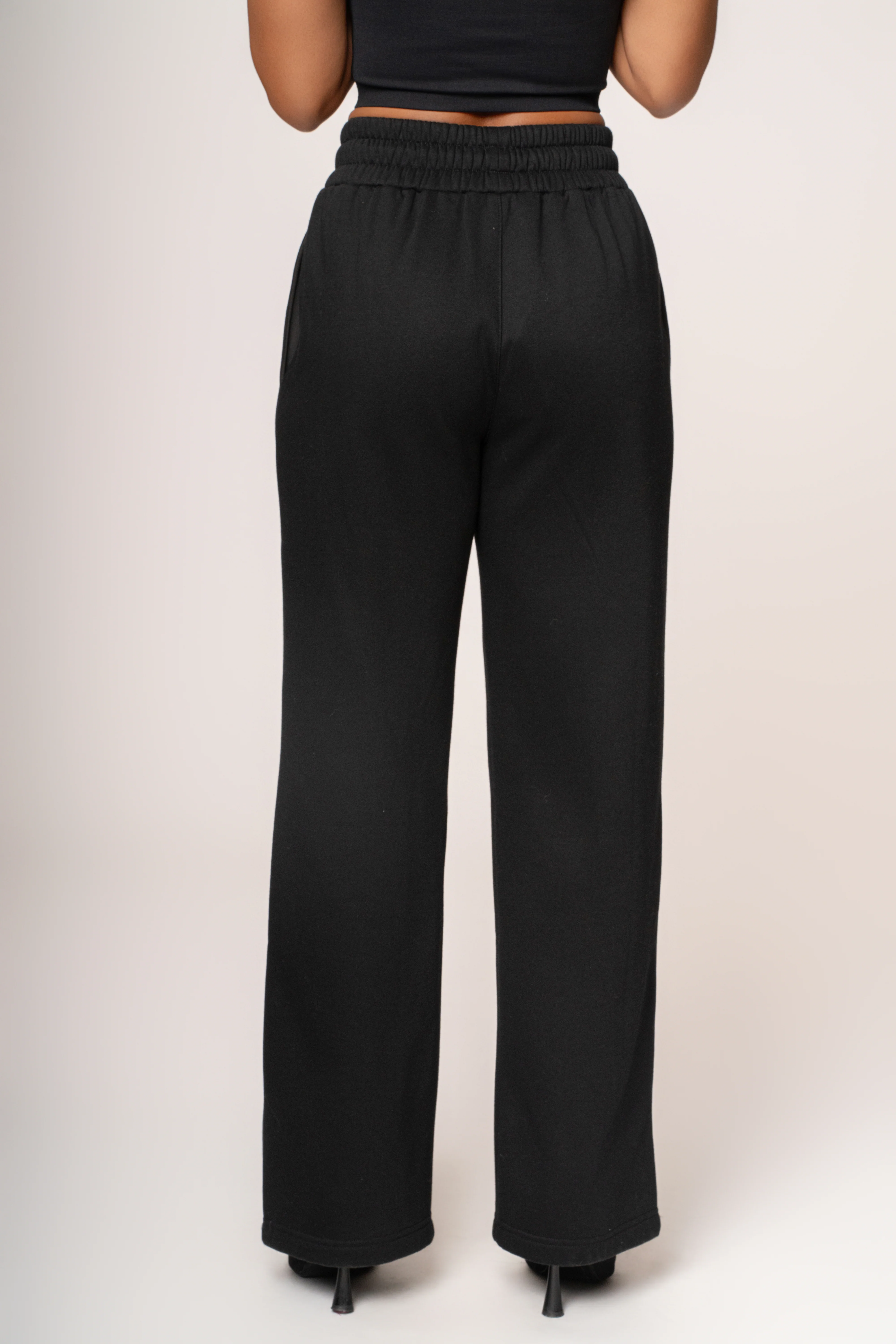 Black JLUXLABEL Logo Fleece Pants