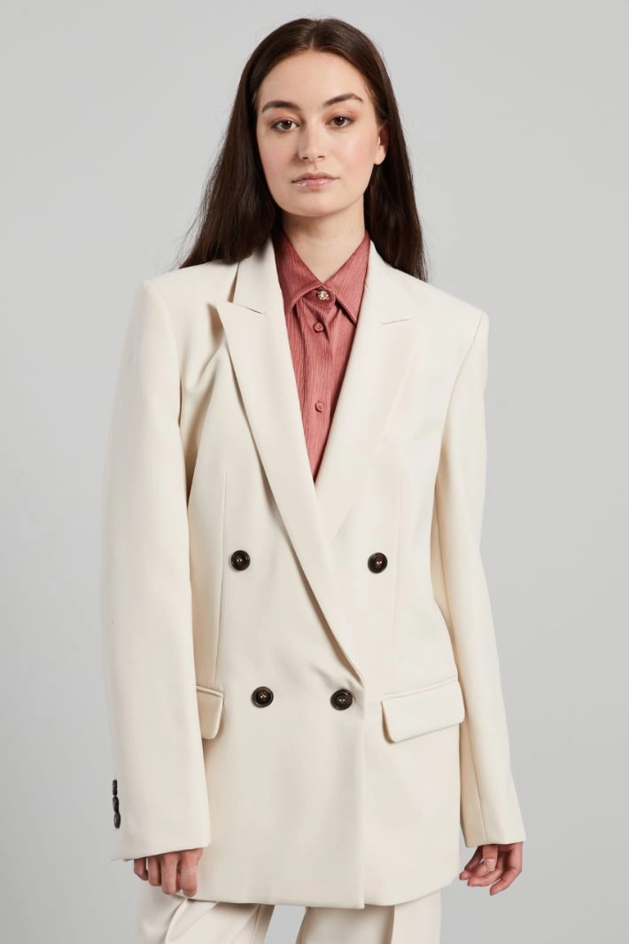 Viscose canvas blazer - IVORY