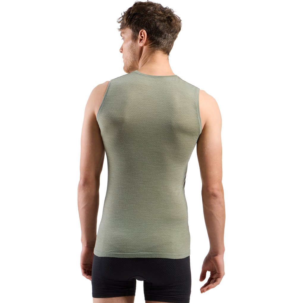 Odlo Performance Wool 140 Seamless Base Layer Singlet Men - vetiver