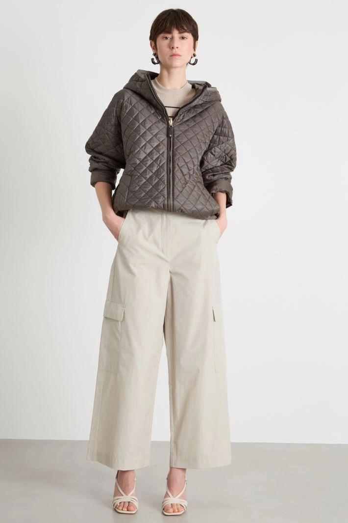 Hooded quilted jacket - GREY