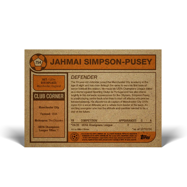 UCC Living Set Card 754 - Jahmai Simpson-Pusey