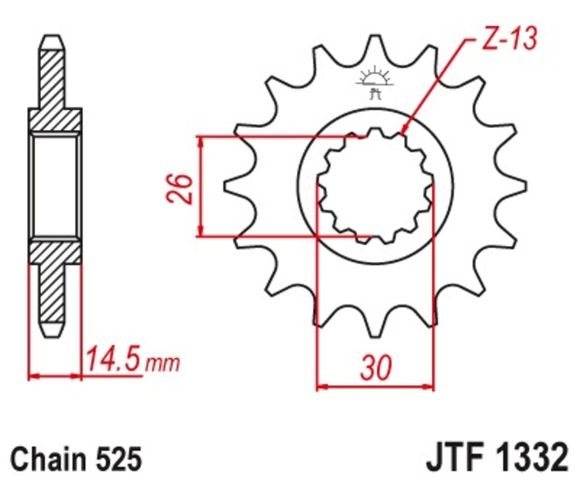 JT. Standard steel 1332 - 525Ref: Jtc00300A / 1077233001