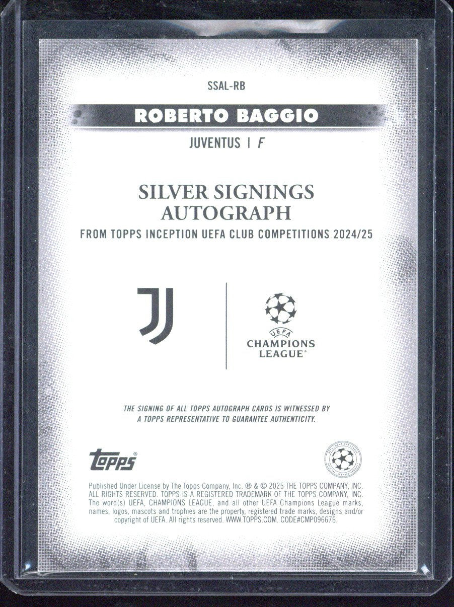 2024-25 Topps Inception UCC Roberto Baggio Silver Signings Autograph /25