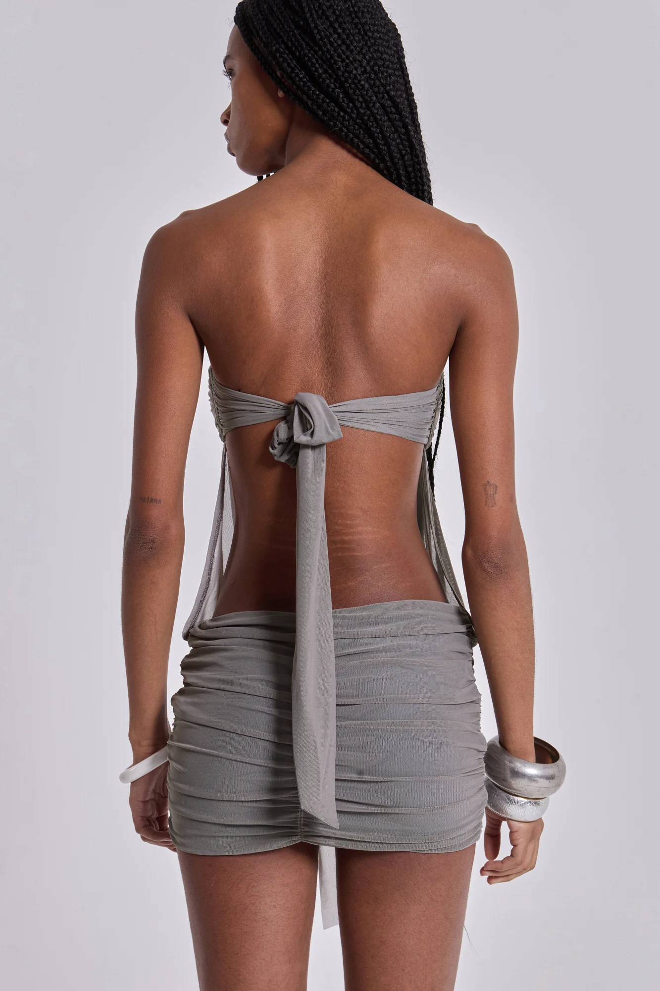 Brunelle Mini Dress with Feathers