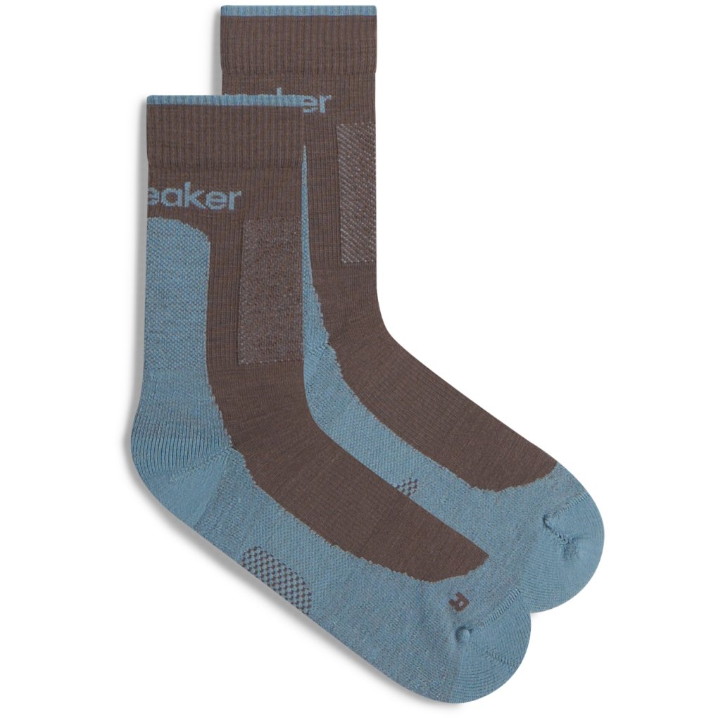 Icebreaker Merino Hike+ Medium Crew Socks Men - Porcini/Flint Blue