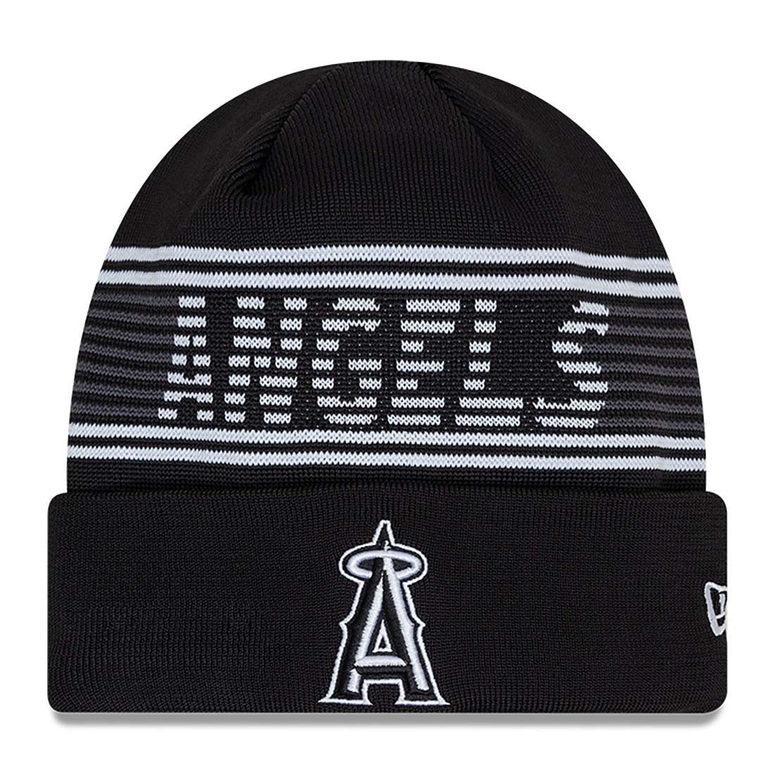 Los Angeles Angels Black Colorway 2024 MLB Clubhouse New Era Beanie Knit