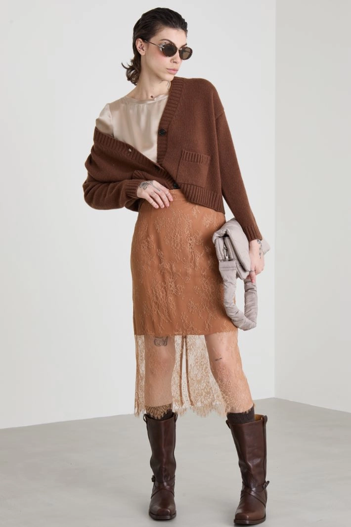 Lace skirt - CAMEL