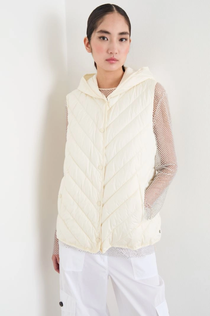 Hooded padded gilet - WHITE