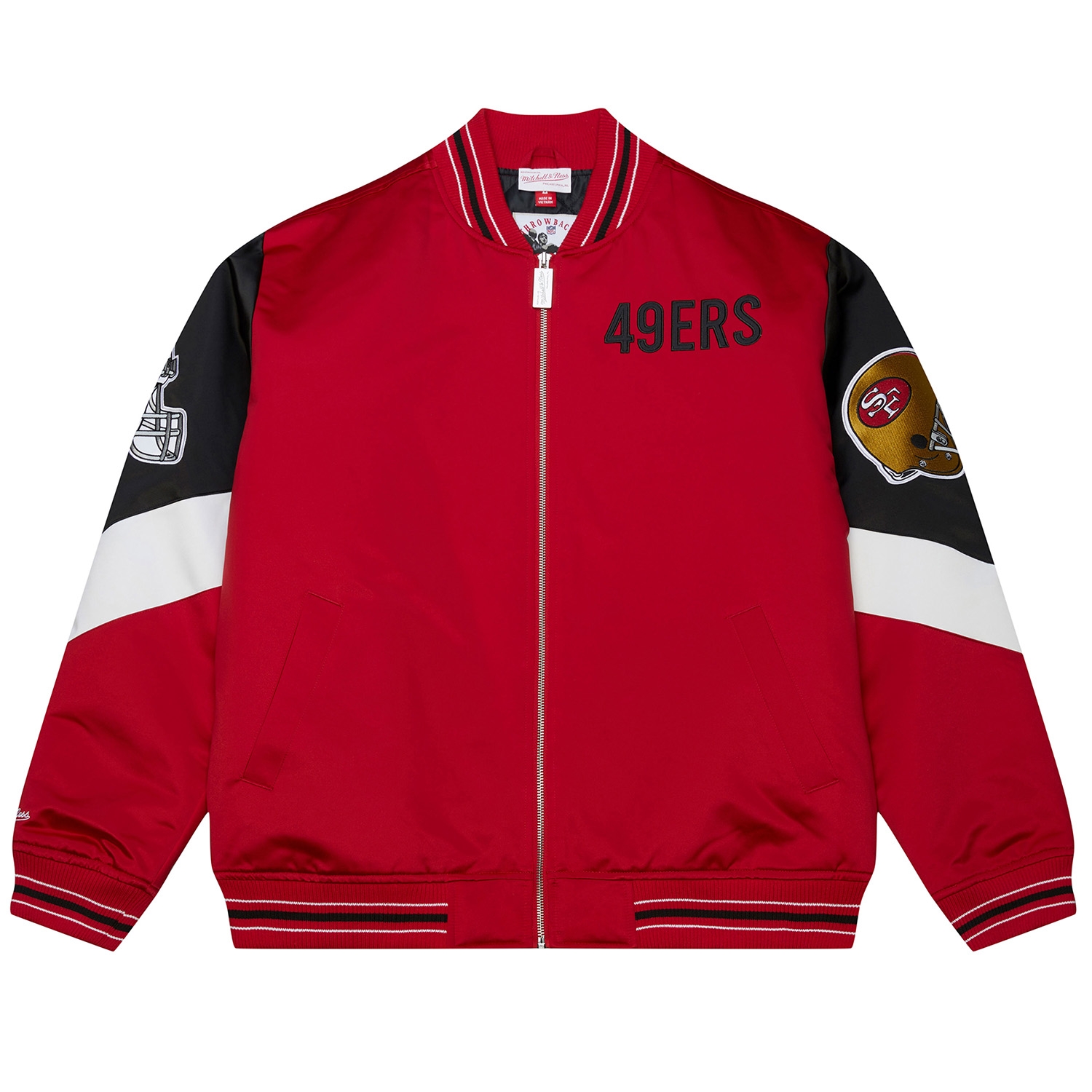 San Francisco 49ers Throw it Back Heavyweight Satin NFL Jacket Red