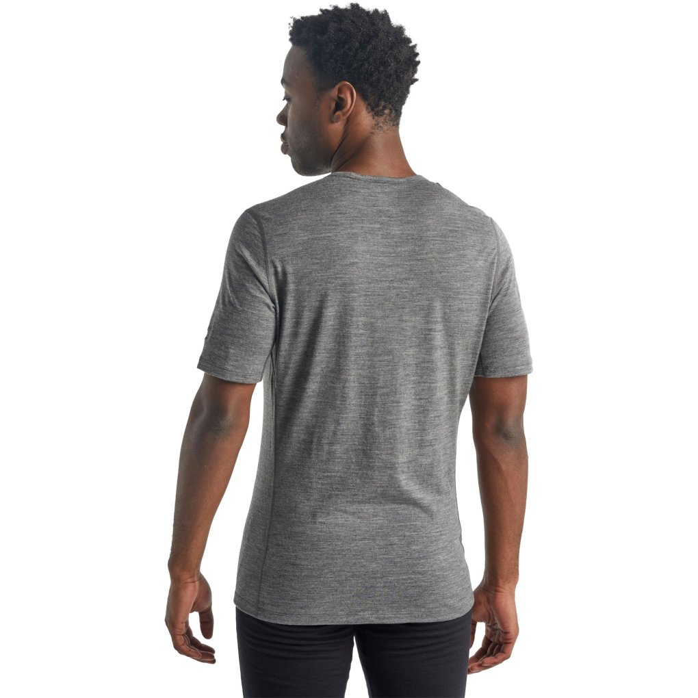 Icebreaker Merino 200 Oasis Short Sleeve Crewe Thermal Top Men - Gritstone HTHR